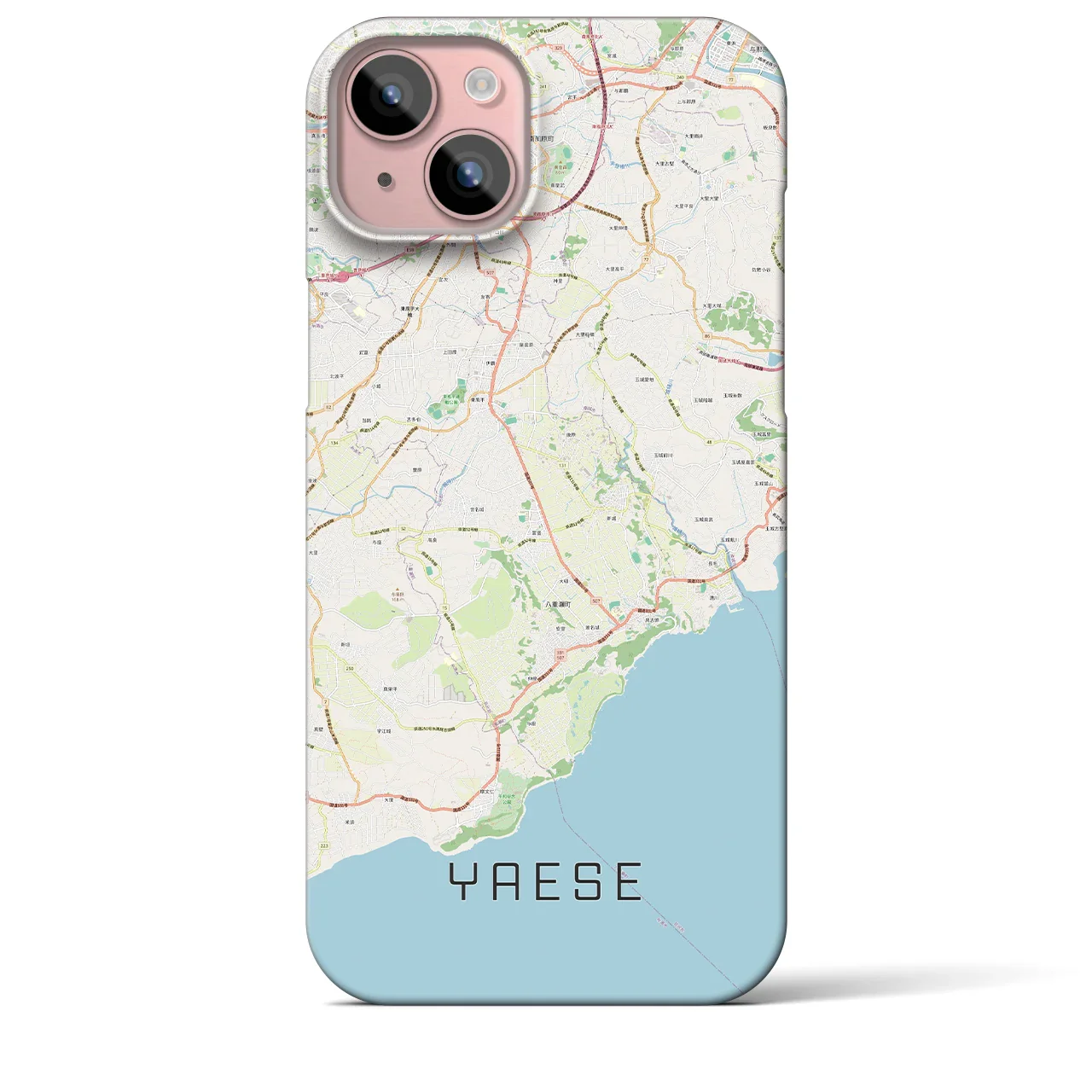 【八重瀬(沖縄県)】地図柄iPhoneケース(バックカバータイプ)