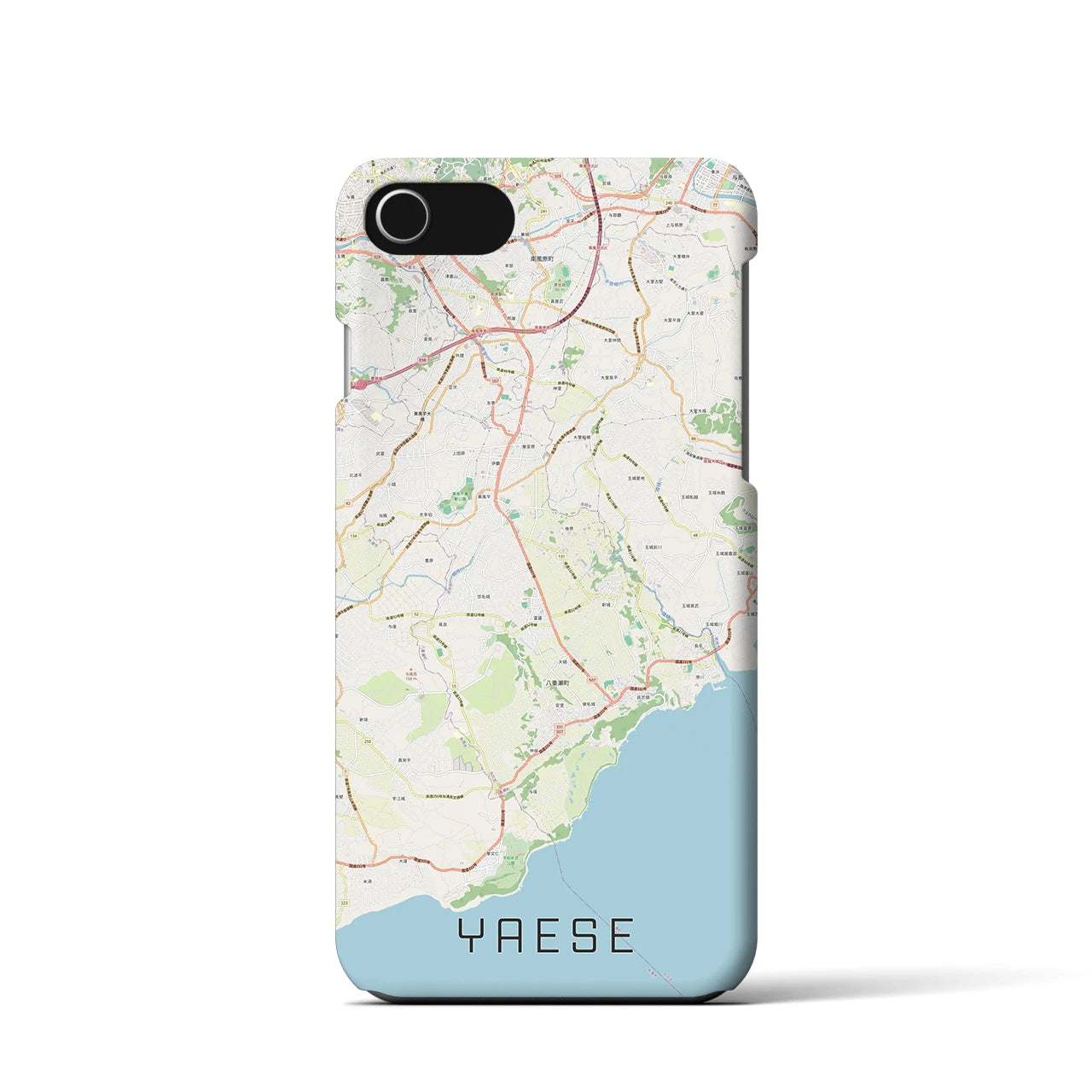 【八重瀬(沖縄県)】地図柄iPhoneケース(バックカバータイプ)