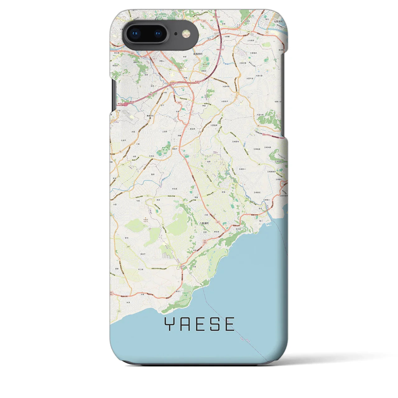 【八重瀬(沖縄県)】地図柄iPhoneケース(バックカバータイプ)