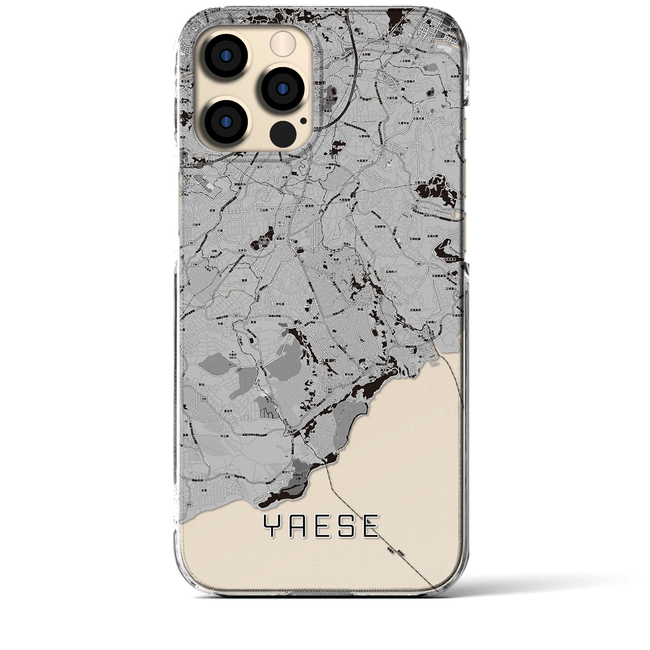 【八重瀬(沖縄県)】地図柄iPhoneケース(クリアタイプ)