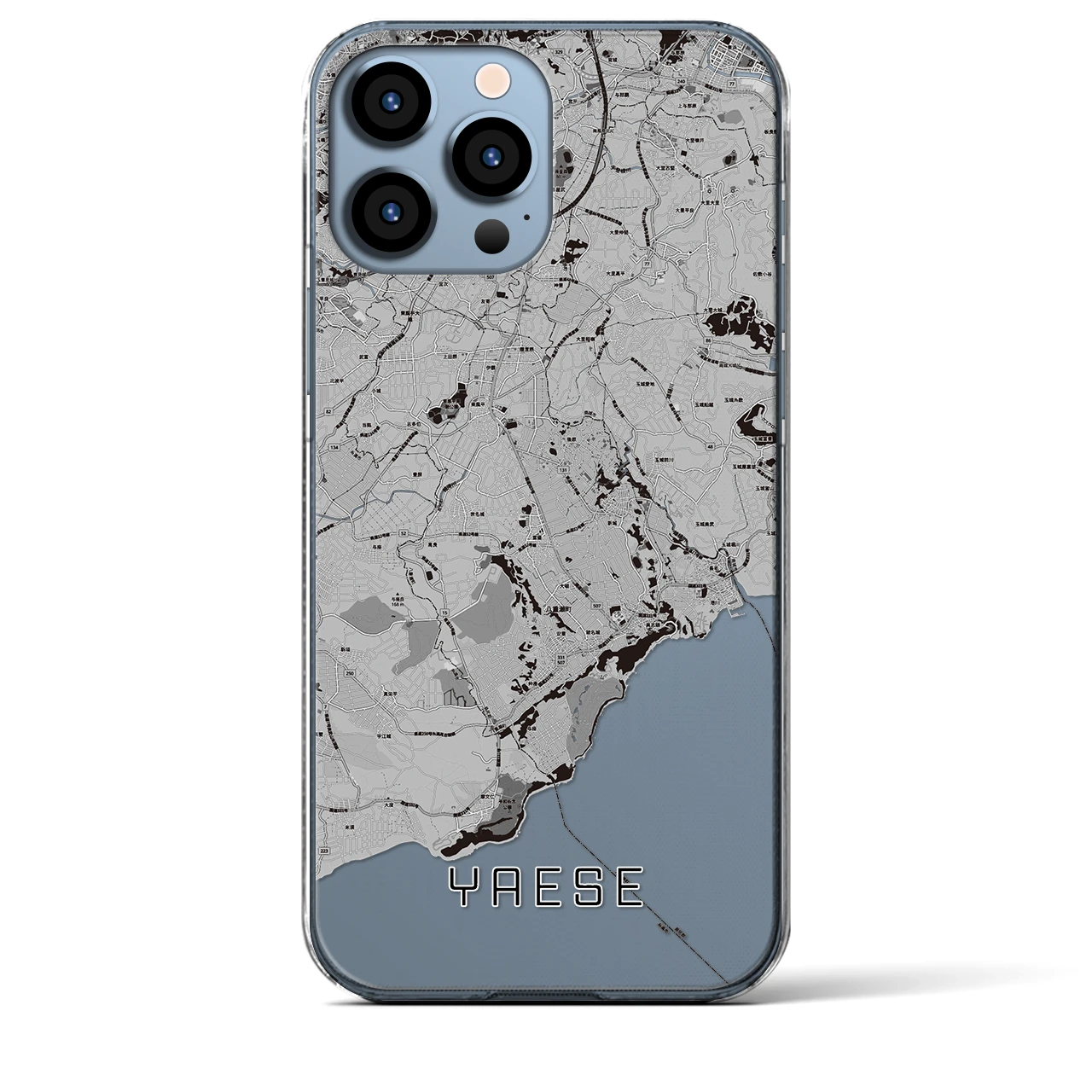 【八重瀬(沖縄県)】地図柄iPhoneケース(クリアタイプ)