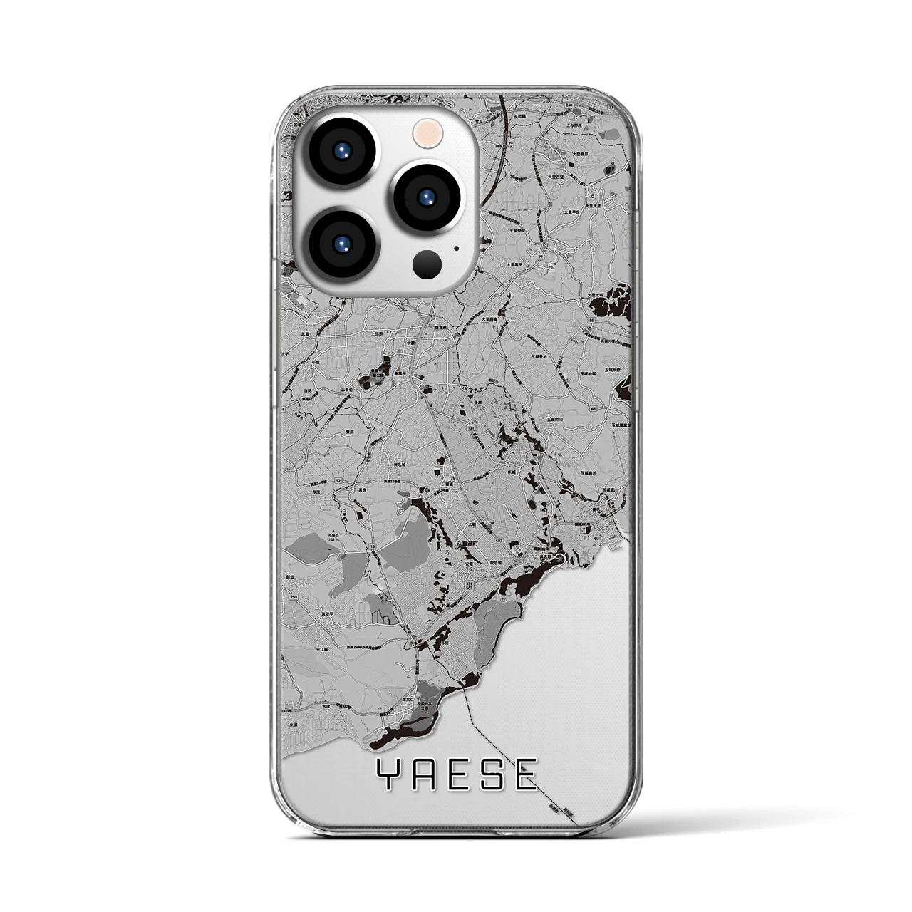 【八重瀬(沖縄県)】地図柄iPhoneケース(クリアタイプ)