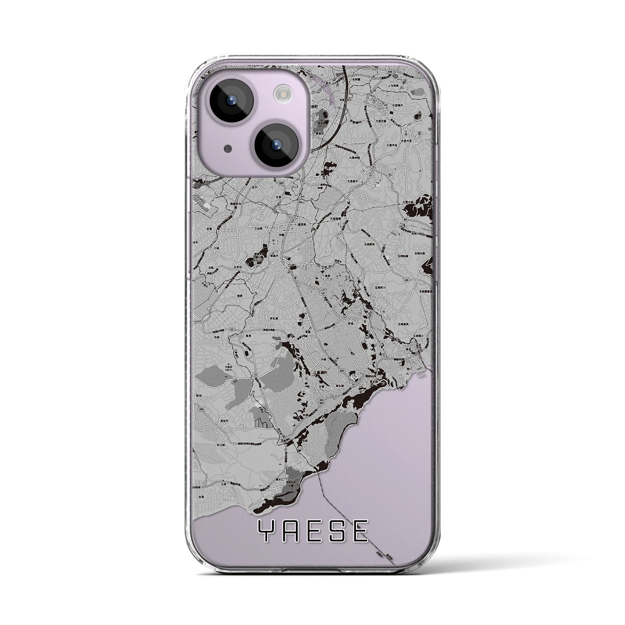 【八重瀬(沖縄県)】地図柄iPhoneケース(クリアタイプ)