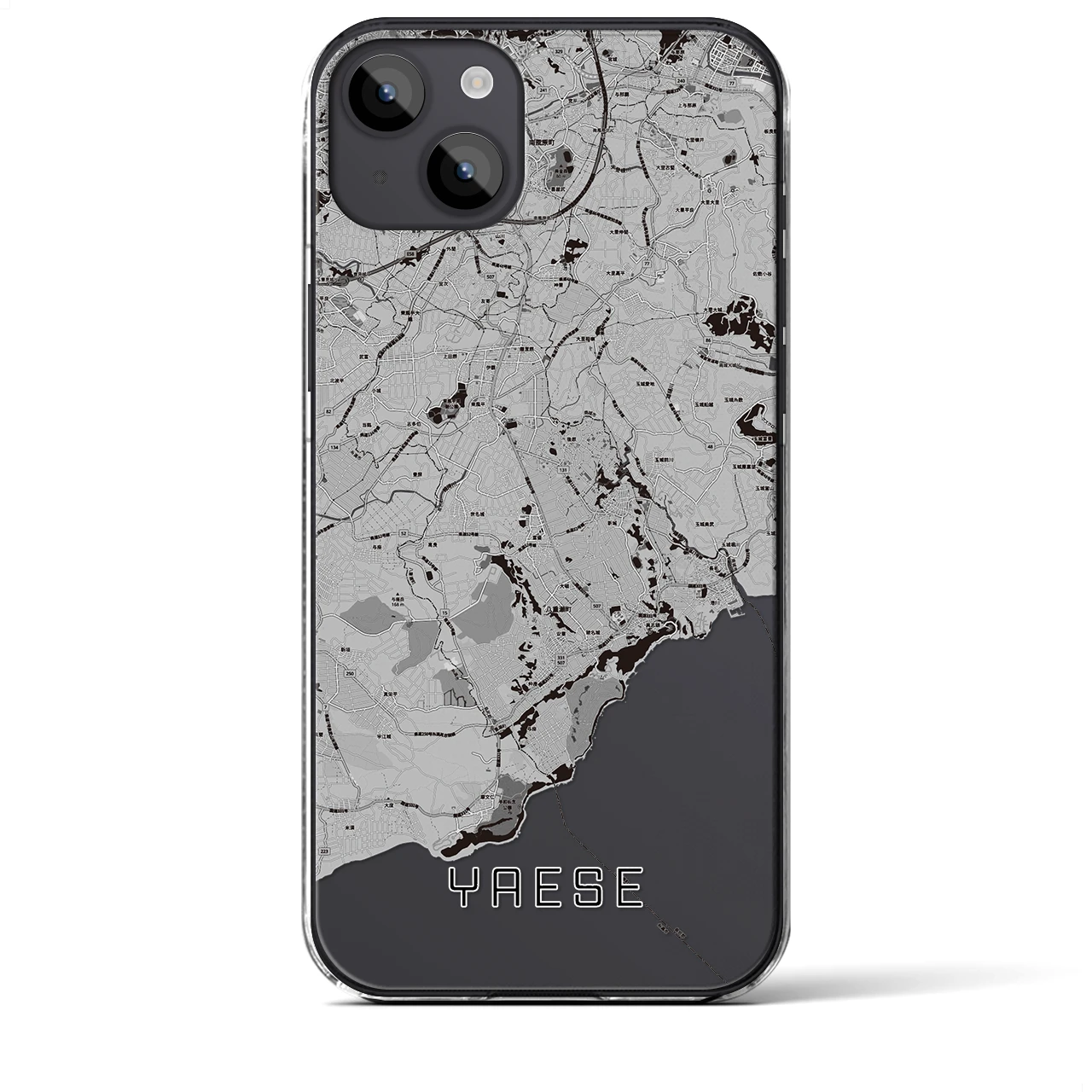 【八重瀬(沖縄県)】地図柄iPhoneケース(クリアタイプ)