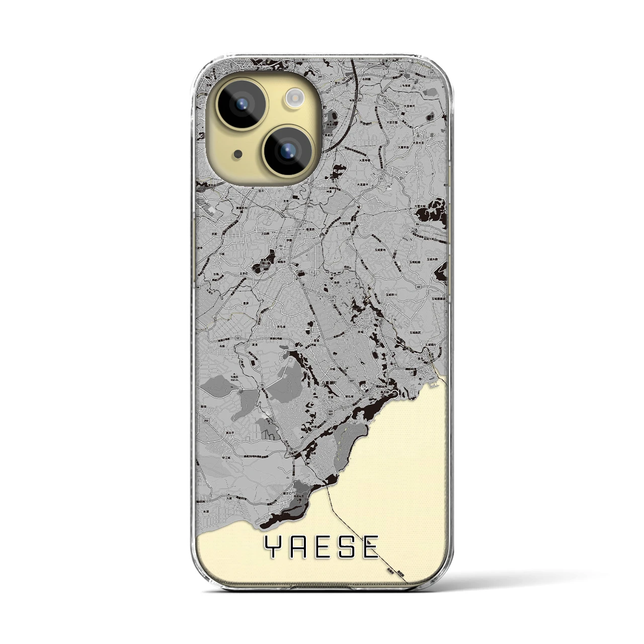 【八重瀬(沖縄県)】地図柄iPhoneケース(クリアタイプ)