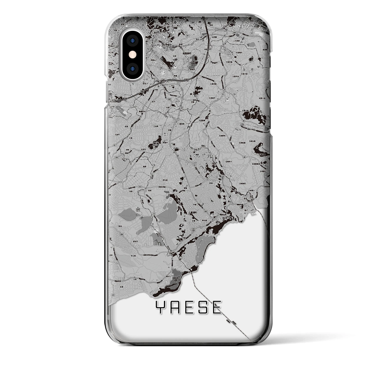 【八重瀬(沖縄県)】地図柄iPhoneケース(クリアタイプ)