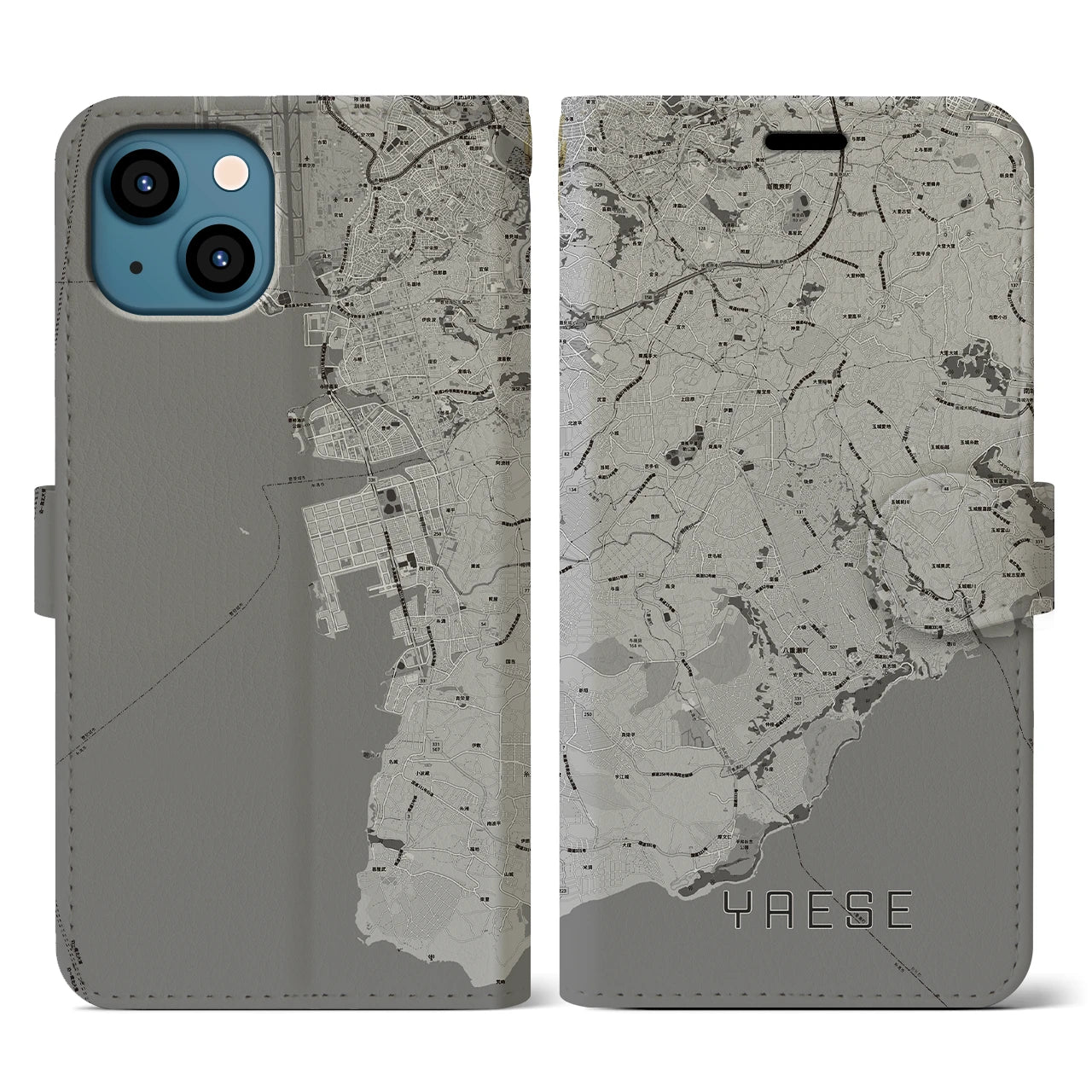 【八重瀬(沖縄県)】地図柄iPhoneケース(手帳タイプ)