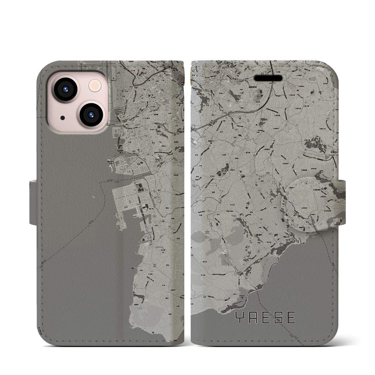 【八重瀬(沖縄県)】地図柄iPhoneケース(手帳タイプ)