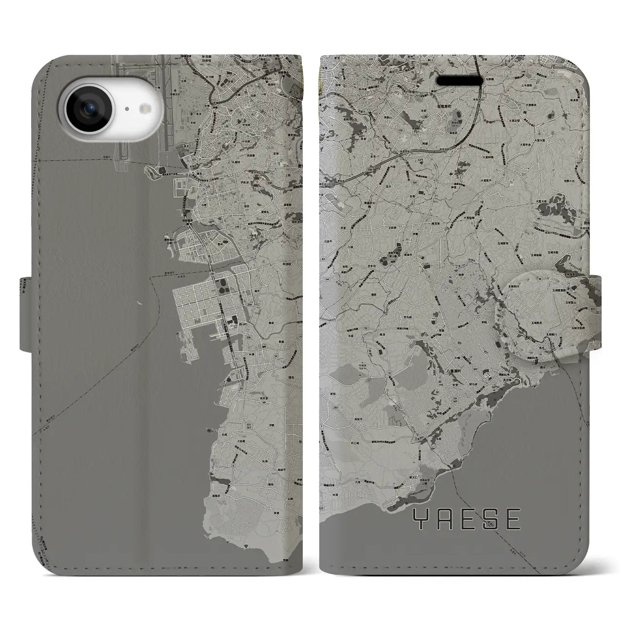 【八重瀬(沖縄県)】地図柄iPhoneケース(手帳タイプ)