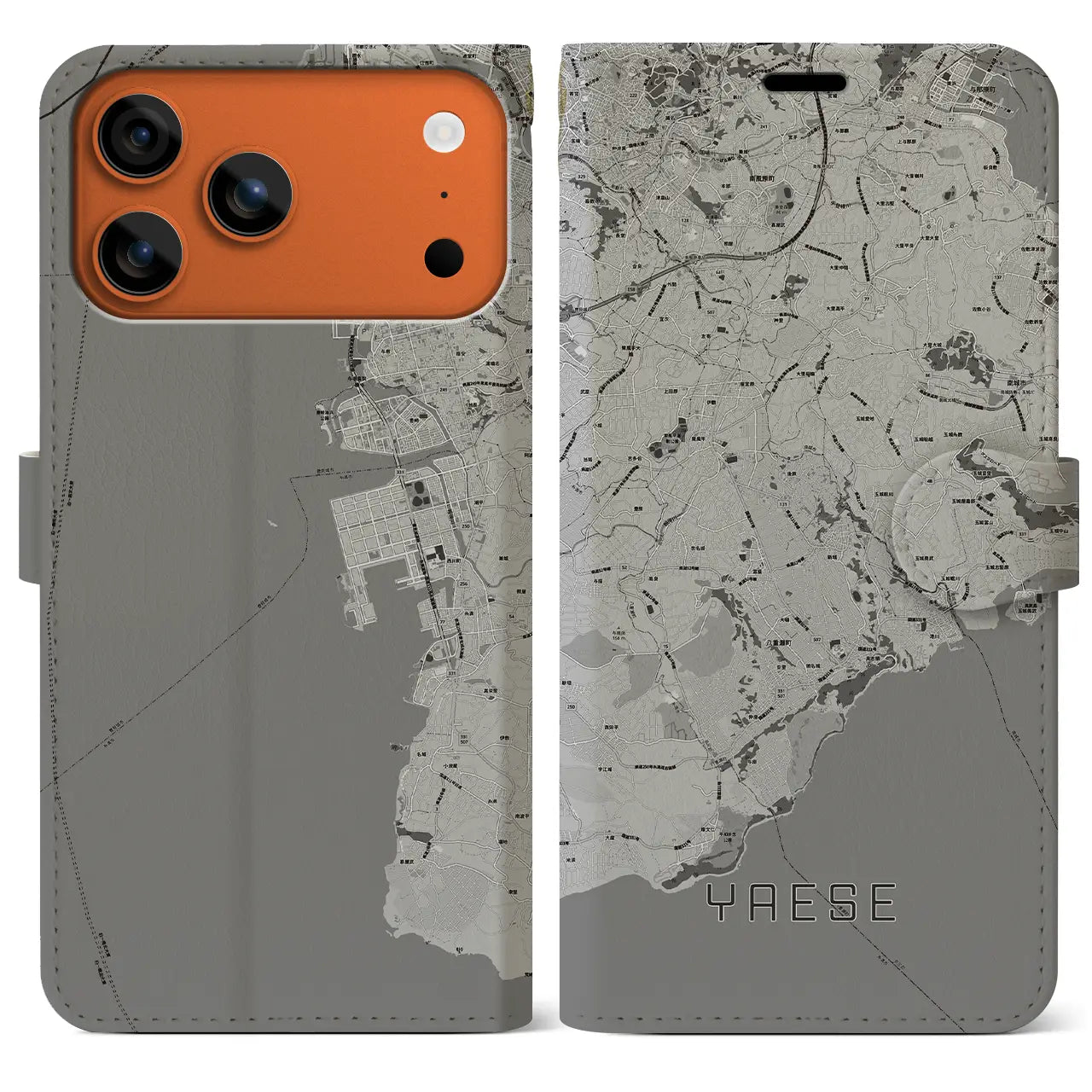 【八重瀬(沖縄県)】地図柄iPhoneケース(手帳タイプ)