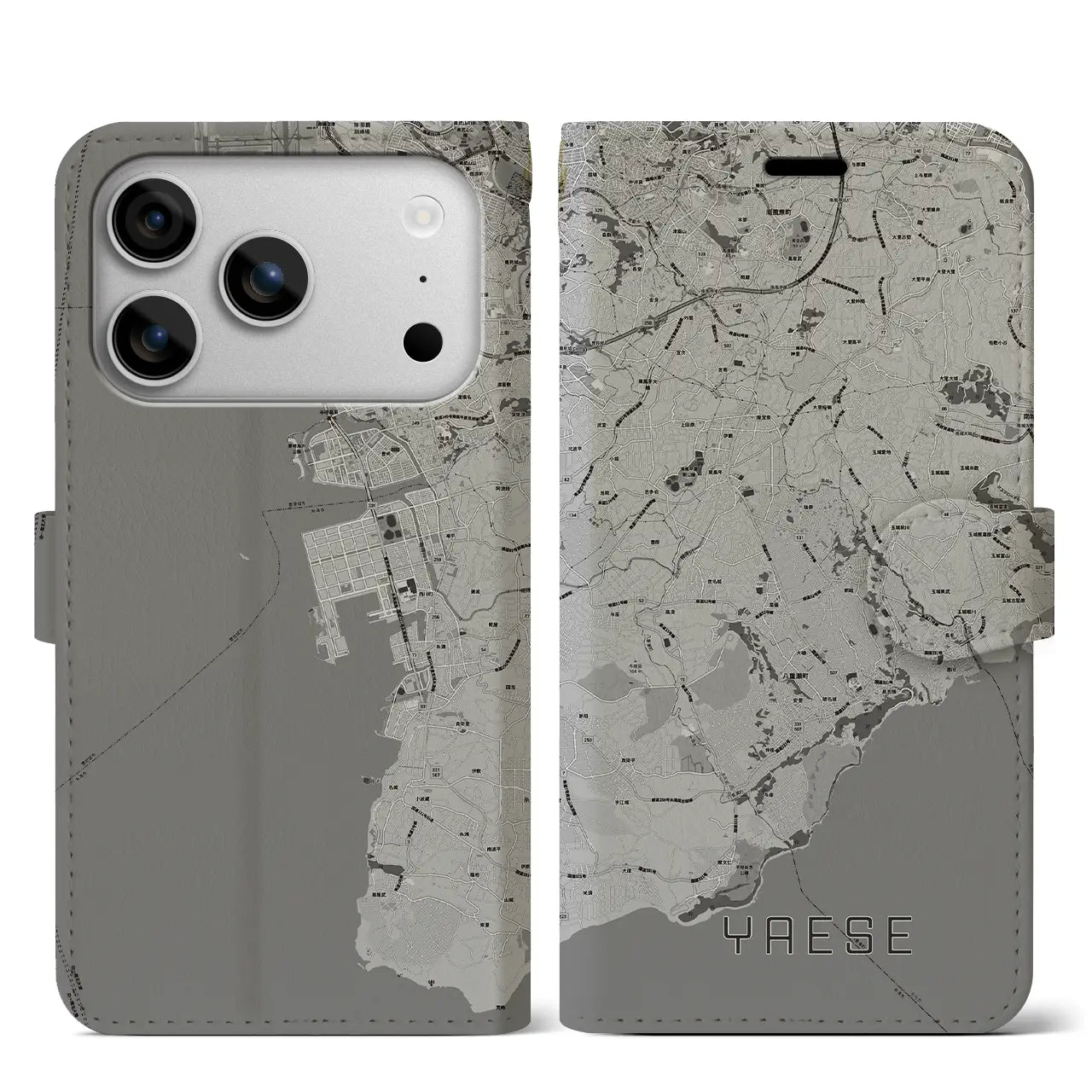 【八重瀬(沖縄県)】地図柄iPhoneケース(手帳タイプ)