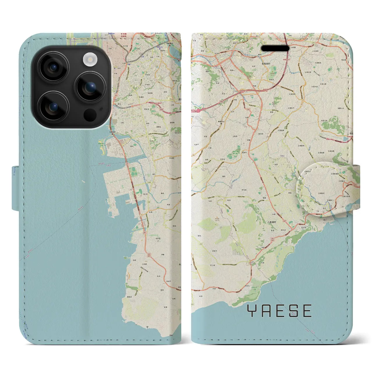 【八重瀬(沖縄県)】地図柄iPhoneケース(手帳タイプ)