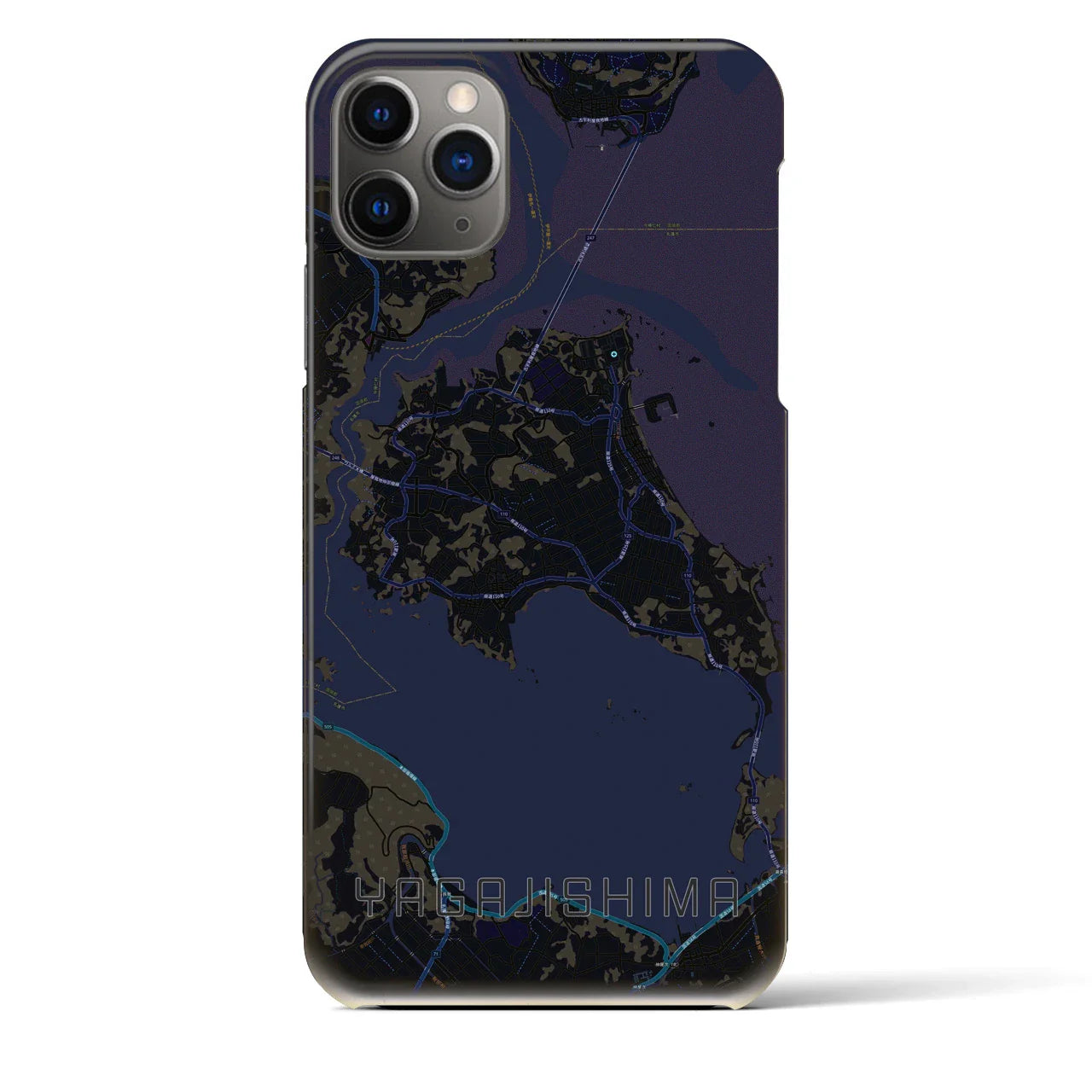 【屋我地島(沖縄県)】地図柄iPhoneケース(バックカバータイプ)