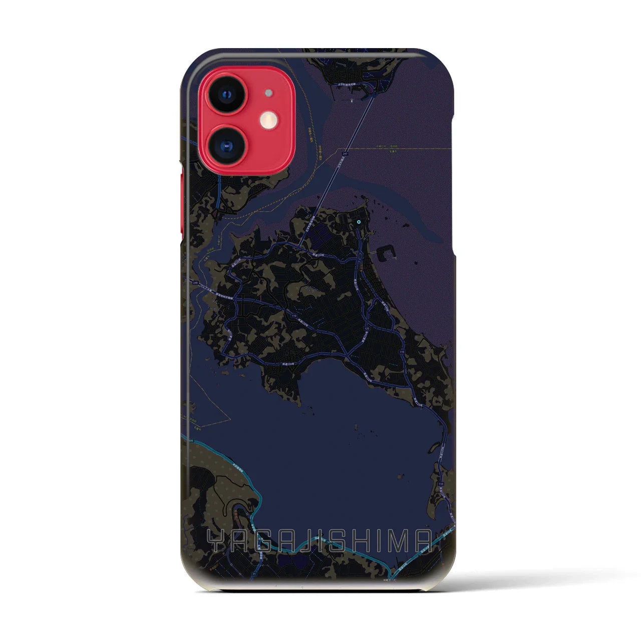 【屋我地島(沖縄県)】地図柄iPhoneケース(バックカバータイプ)