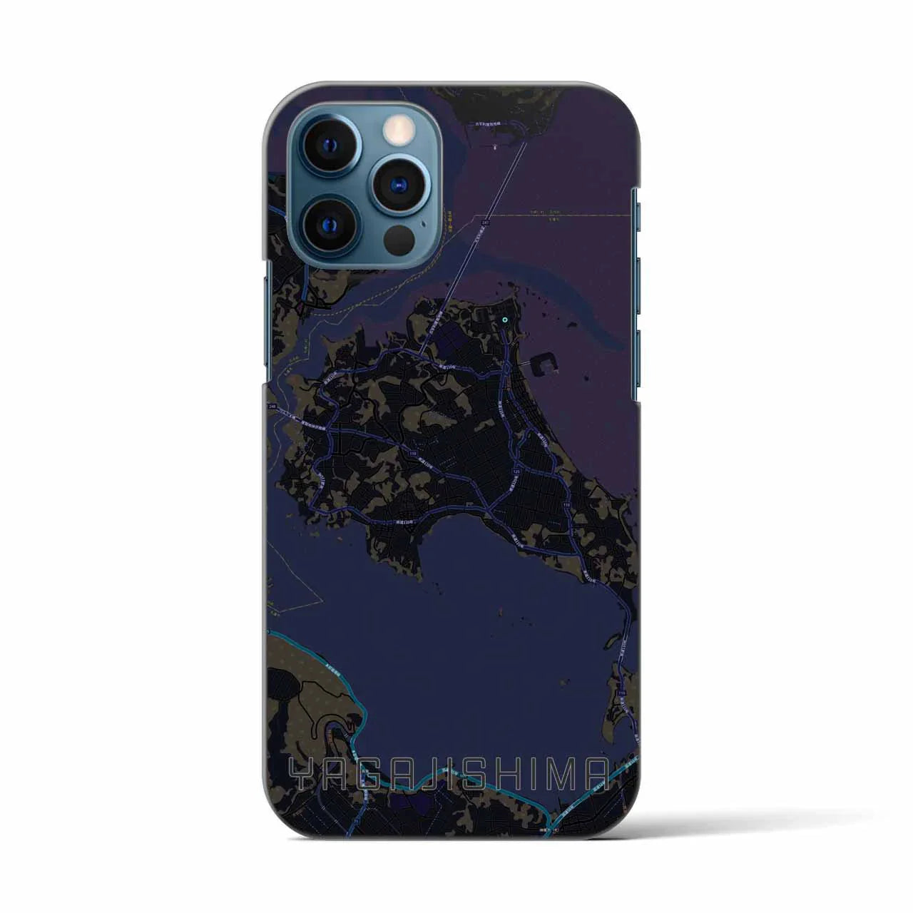 【屋我地島(沖縄県)】地図柄iPhoneケース(バックカバータイプ)