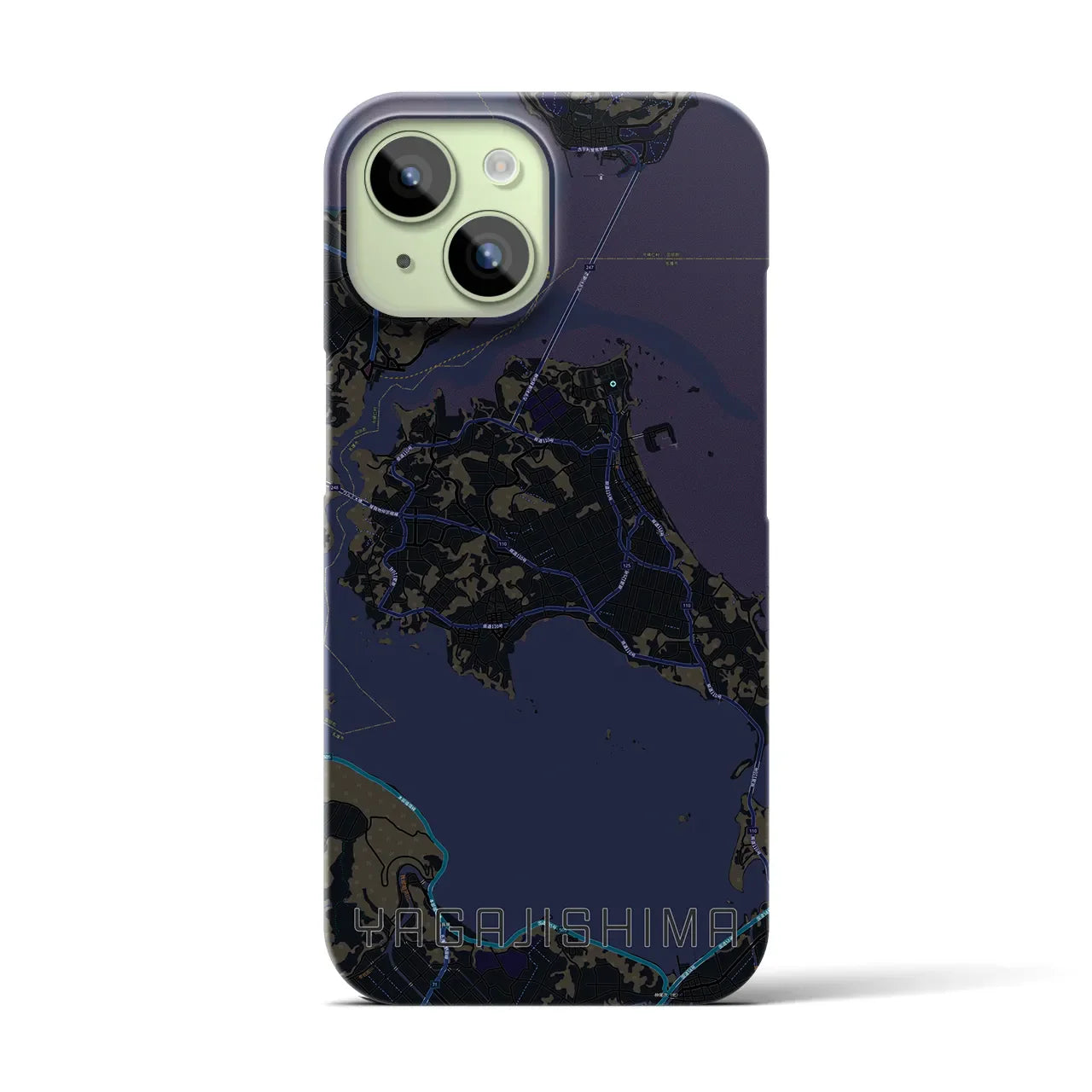 【屋我地島(沖縄県)】地図柄iPhoneケース(バックカバータイプ)