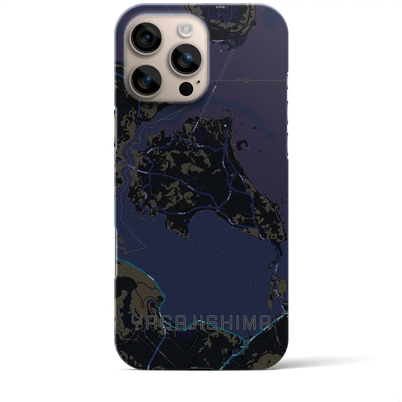 【屋我地島(沖縄県)】地図柄iPhoneケース(バックカバータイプ)