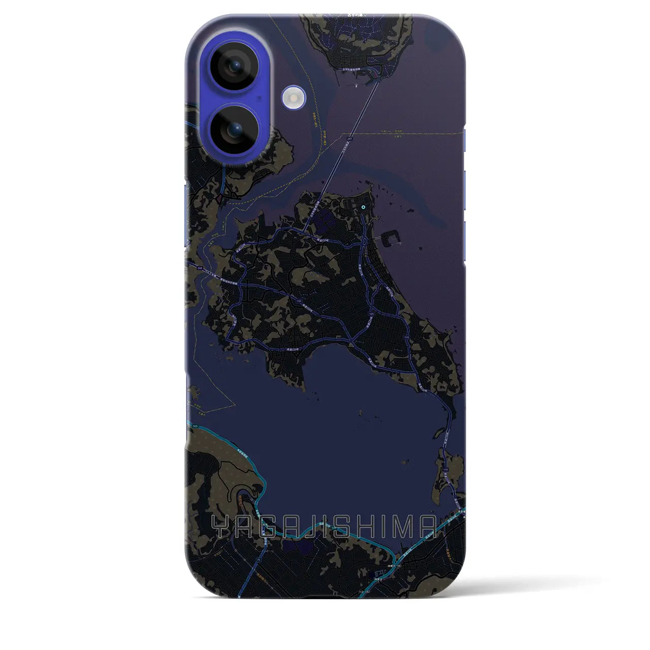 【屋我地島(沖縄県)】地図柄iPhoneケース(バックカバータイプ)