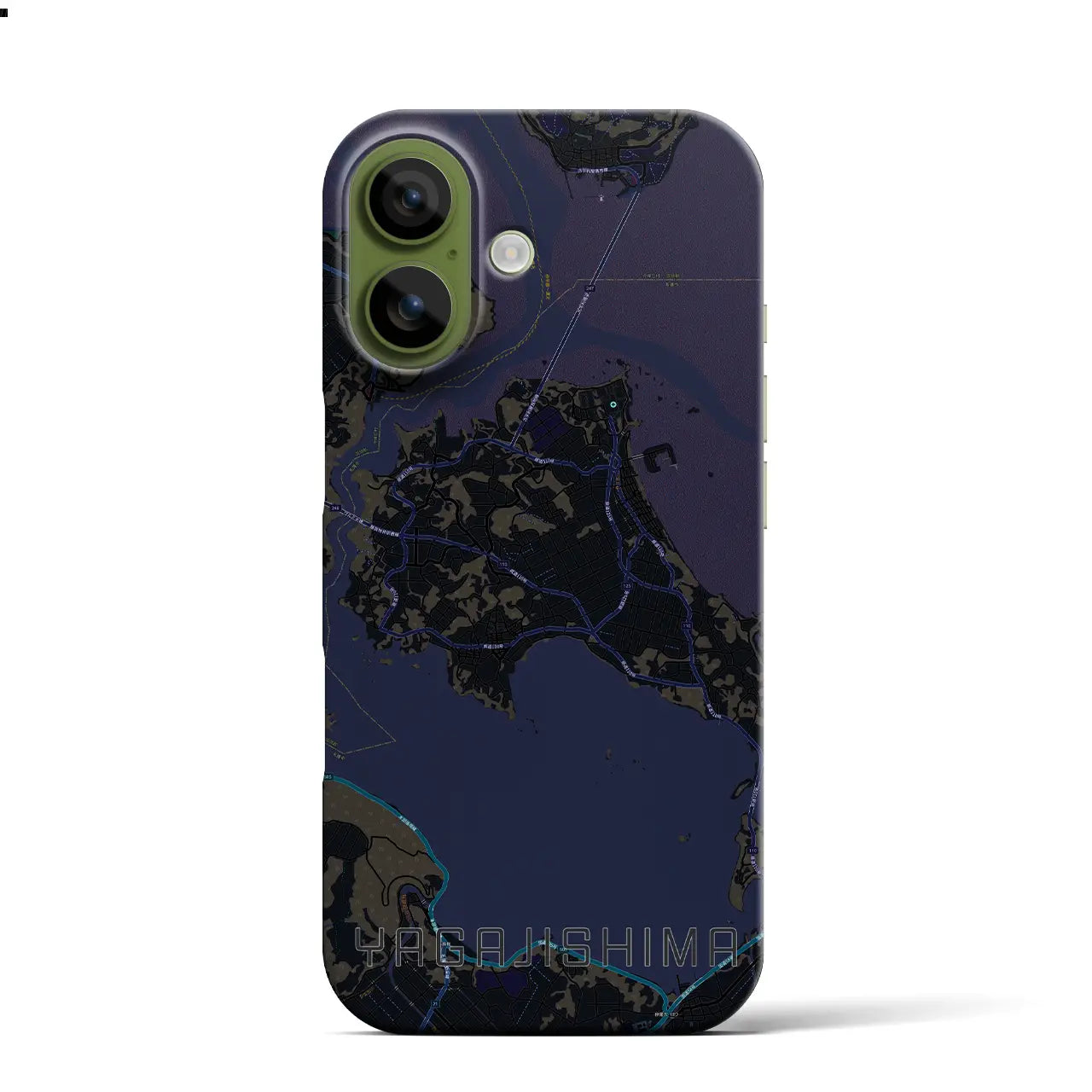 【屋我地島(沖縄県)】地図柄iPhoneケース(バックカバータイプ)