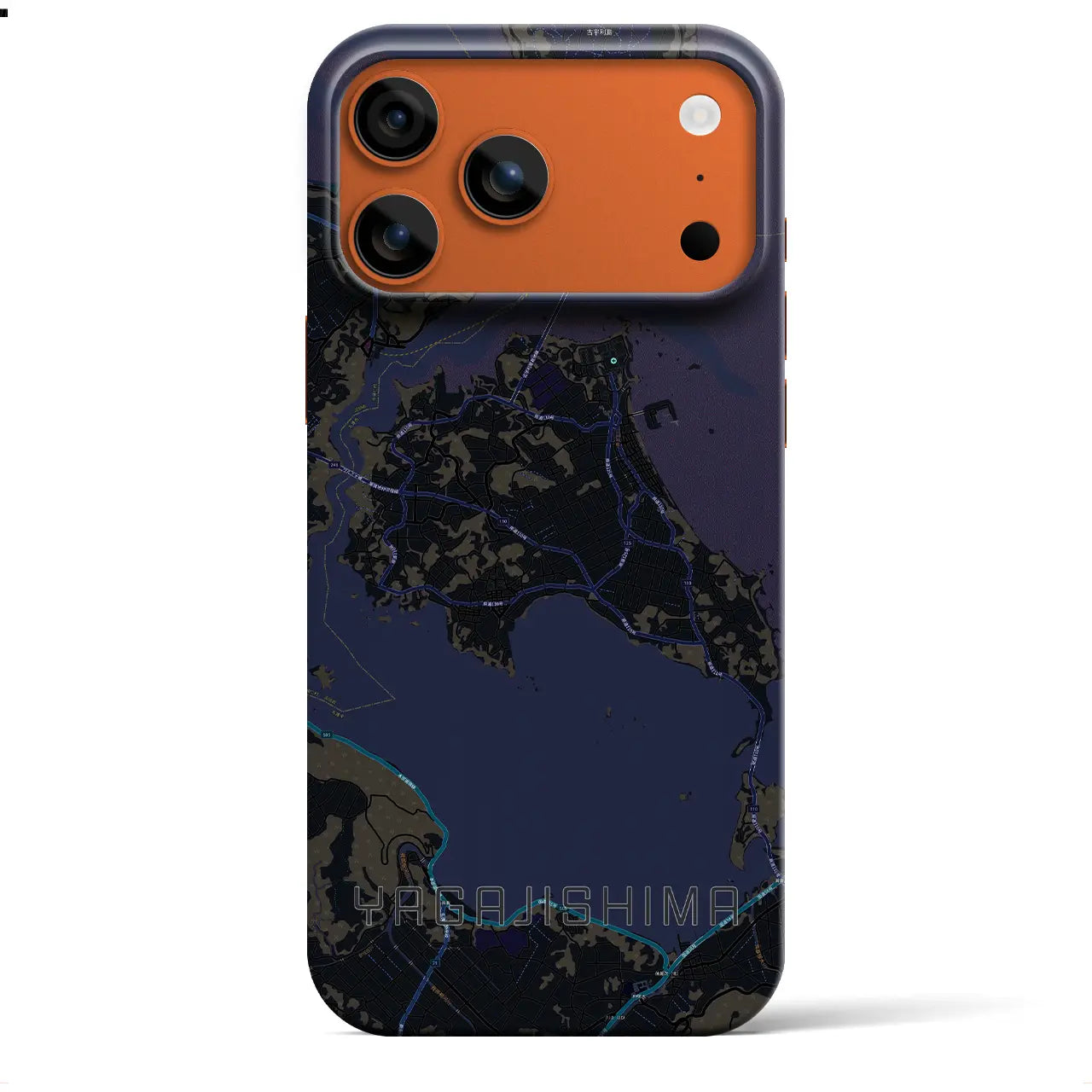 【屋我地島(沖縄県)】地図柄iPhoneケース(バックカバータイプ)