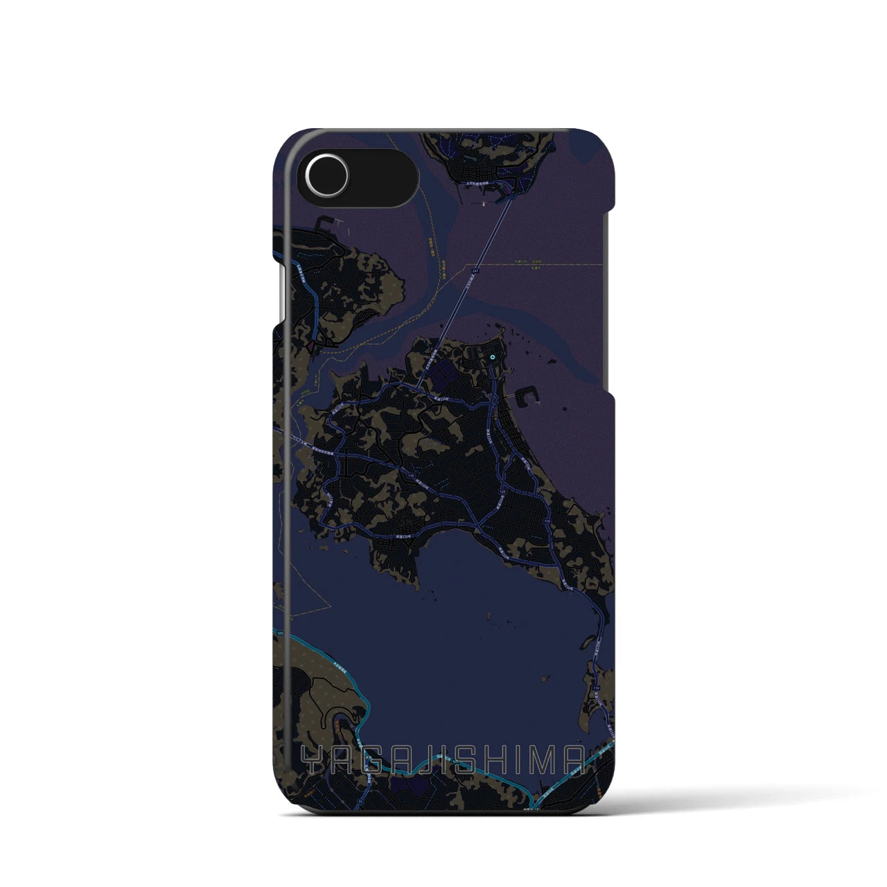 【屋我地島(沖縄県)】地図柄iPhoneケース(バックカバータイプ)