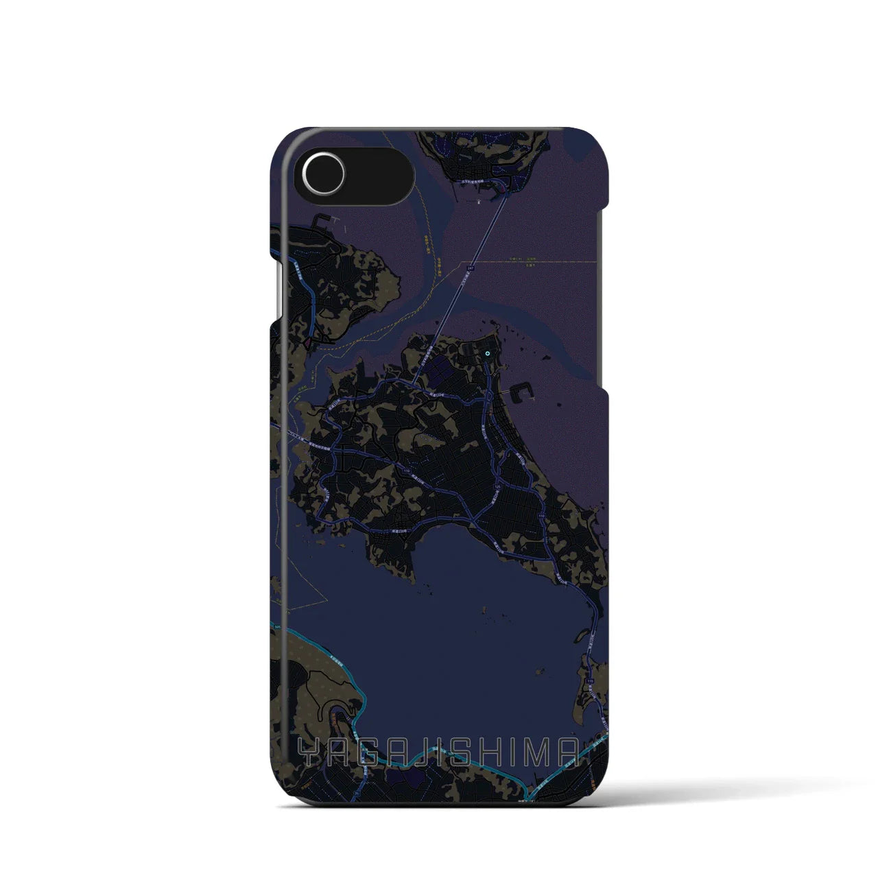 【屋我地島(沖縄県)】地図柄iPhoneケース(バックカバータイプ)