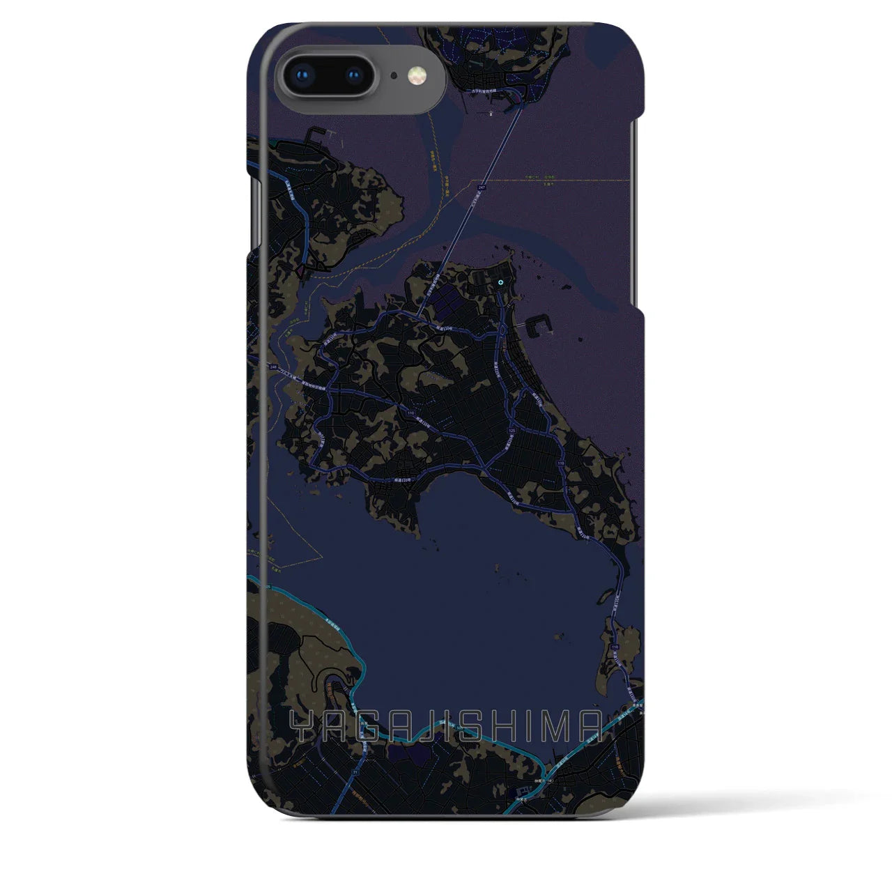 【屋我地島(沖縄県)】地図柄iPhoneケース(バックカバータイプ)