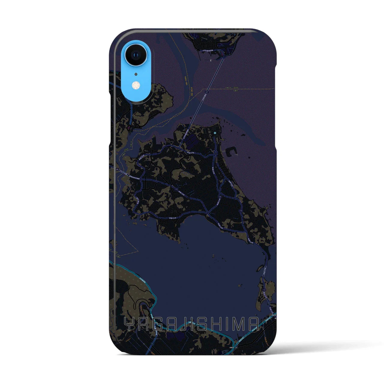 【屋我地島(沖縄県)】地図柄iPhoneケース(バックカバータイプ)