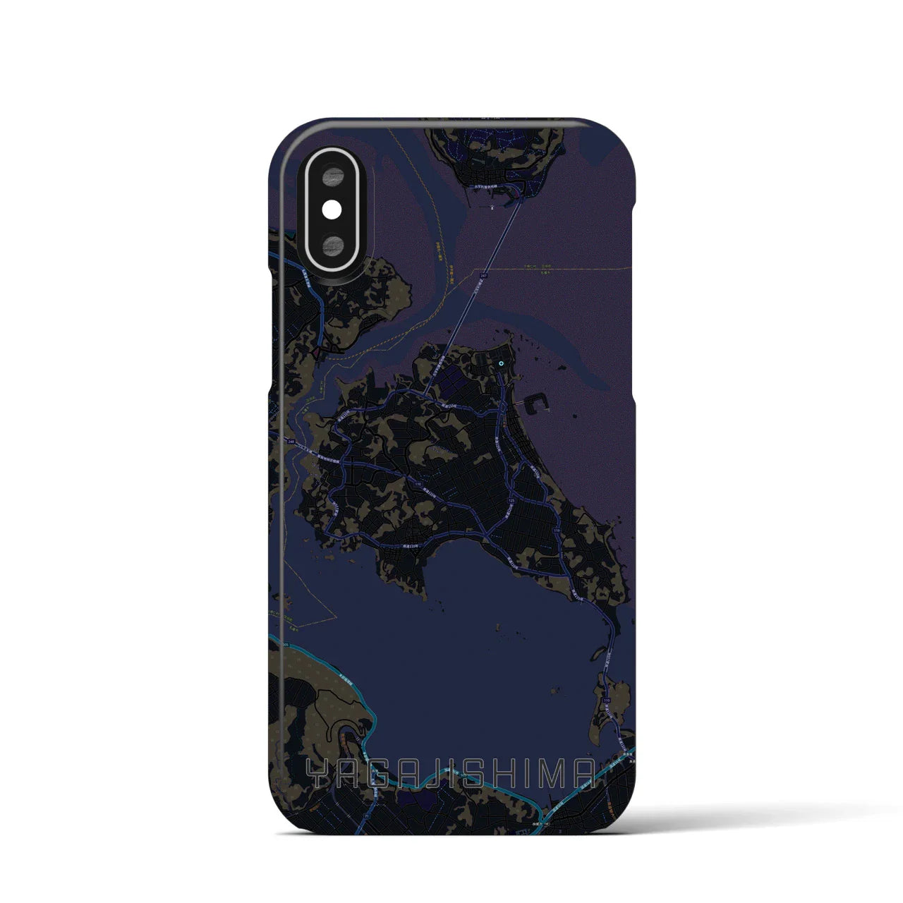 【屋我地島(沖縄県)】地図柄iPhoneケース(バックカバータイプ)