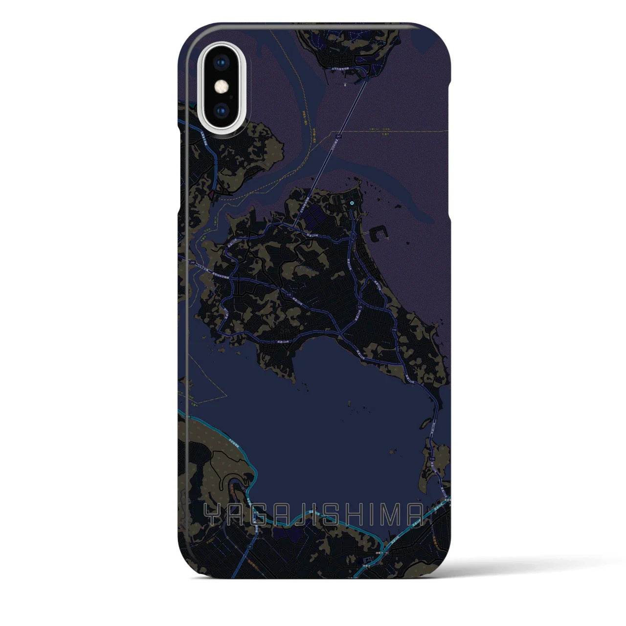 【屋我地島(沖縄県)】地図柄iPhoneケース(バックカバータイプ)