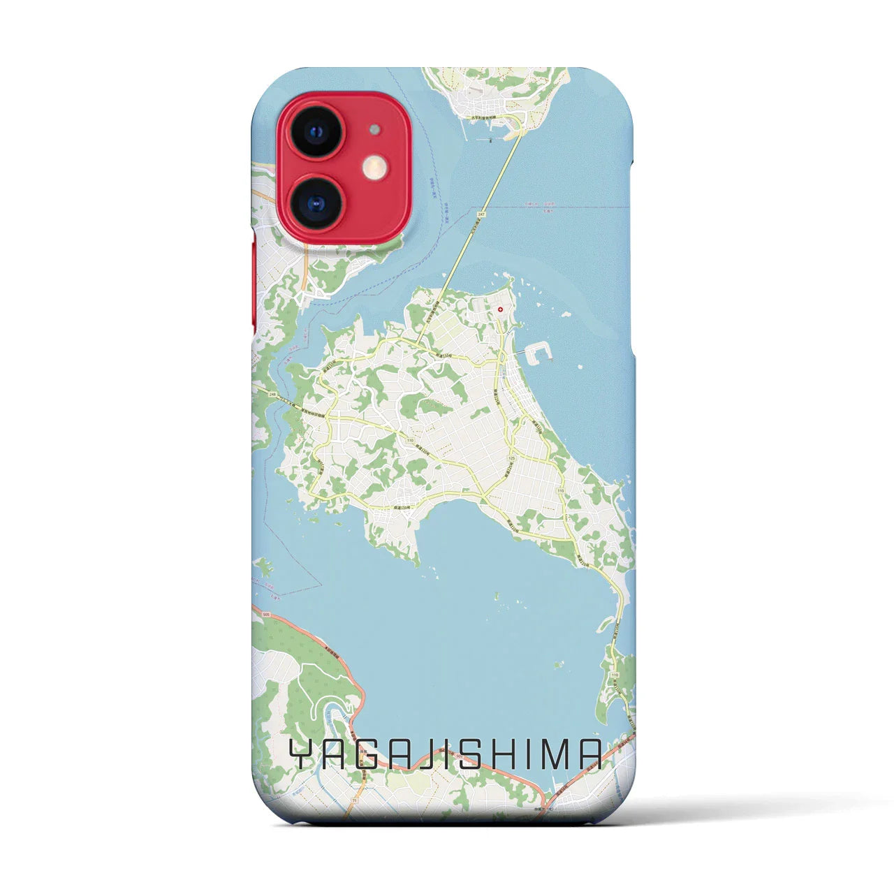 【屋我地島(沖縄県)】地図柄iPhoneケース(バックカバータイプ)
