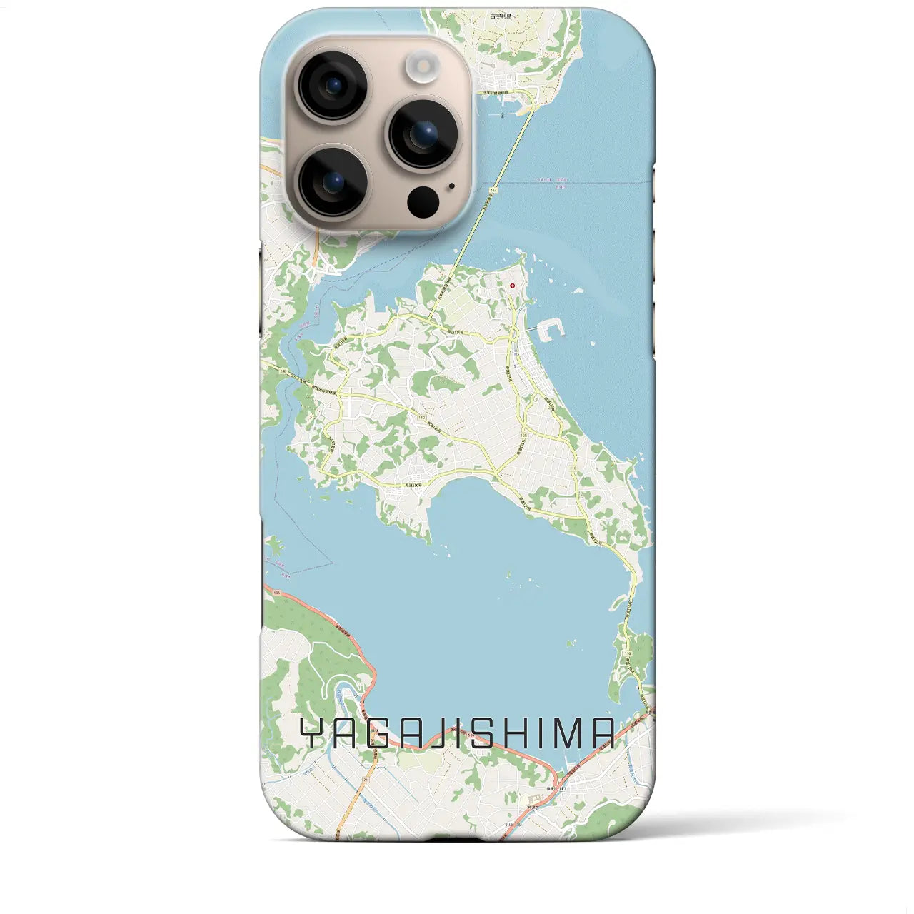 【屋我地島(沖縄県)】地図柄iPhoneケース(バックカバータイプ)