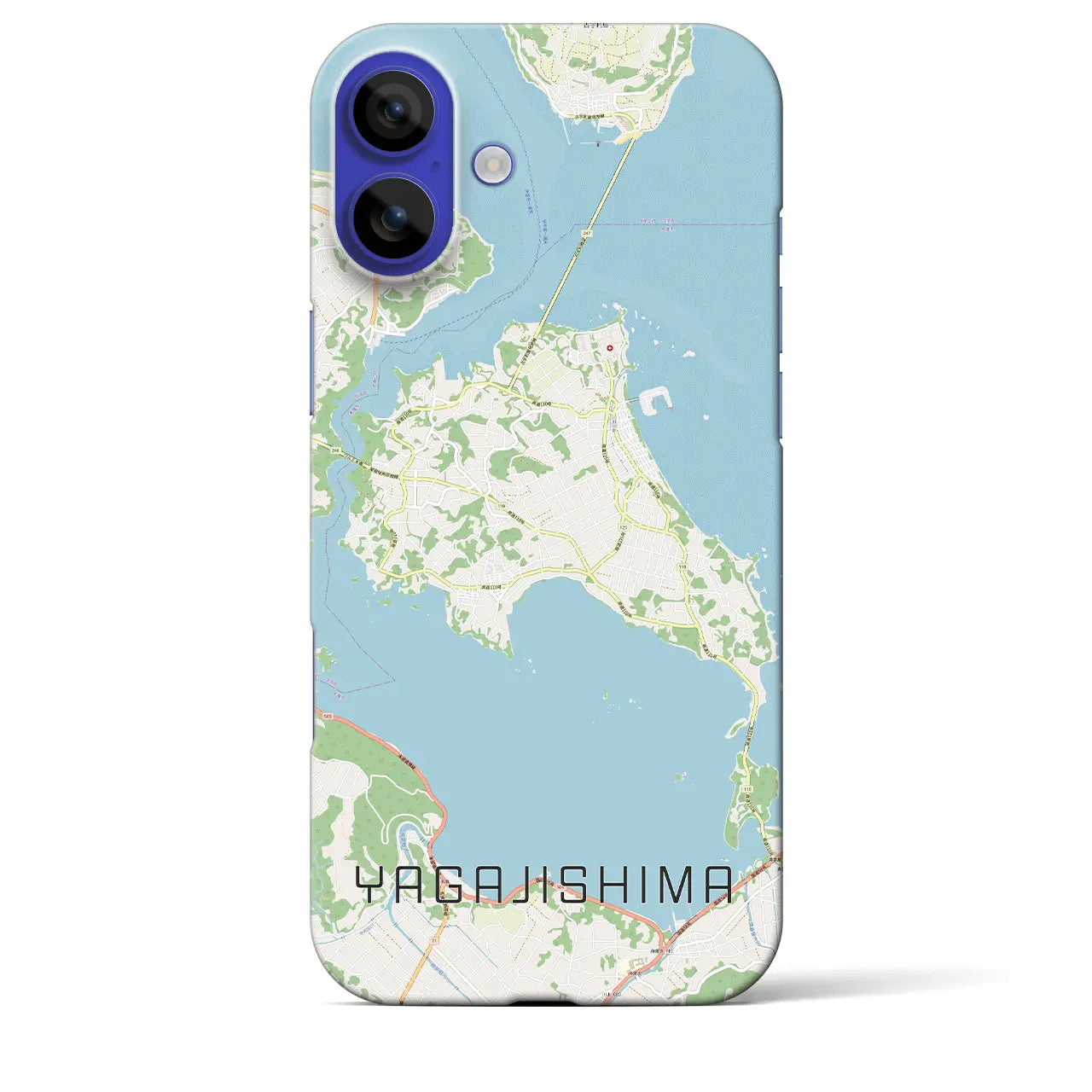 【屋我地島(沖縄県)】地図柄iPhoneケース(バックカバータイプ)ナチュラル・iPhone 16 Pro Max 用