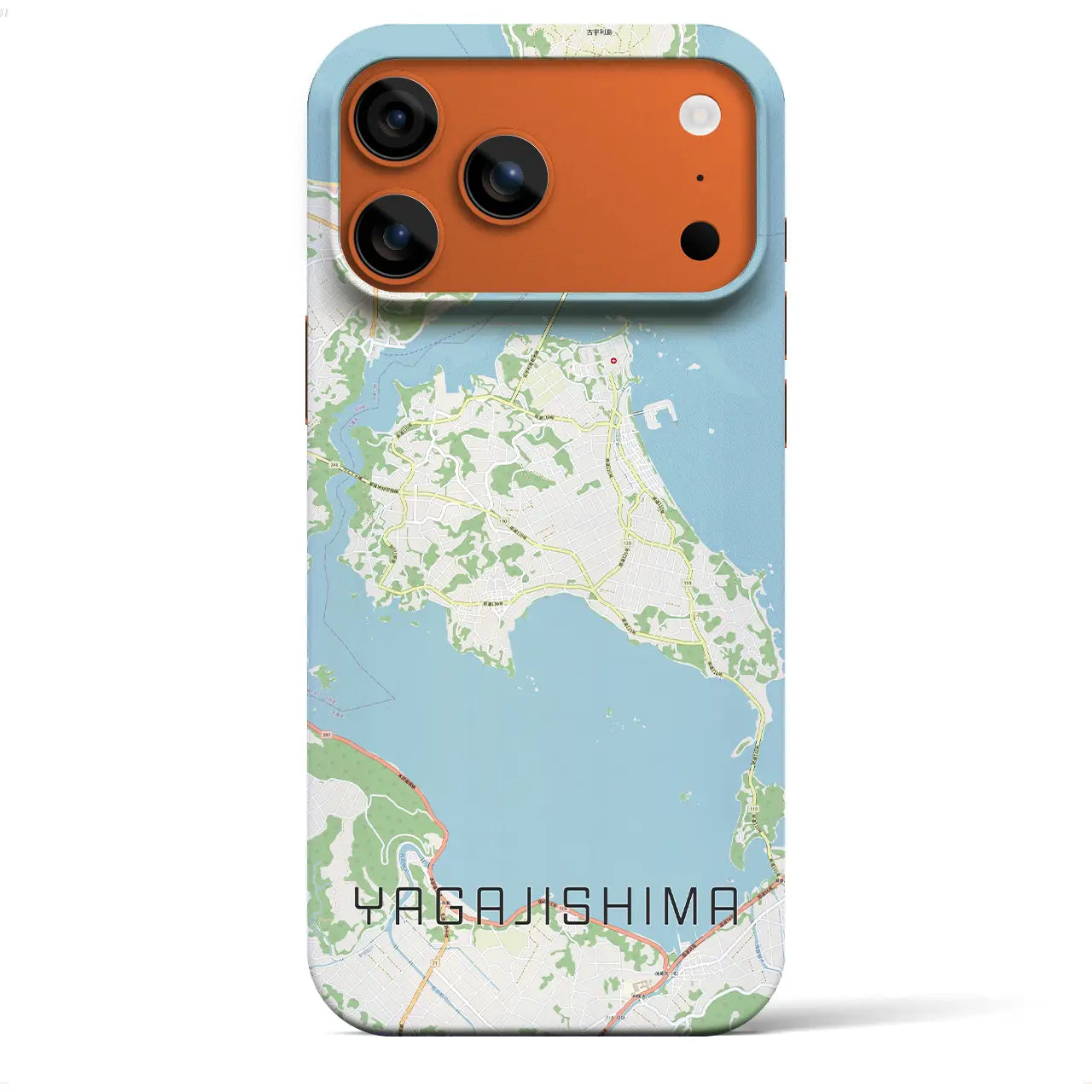 【屋我地島(沖縄県)】地図柄iPhoneケース(バックカバータイプ)