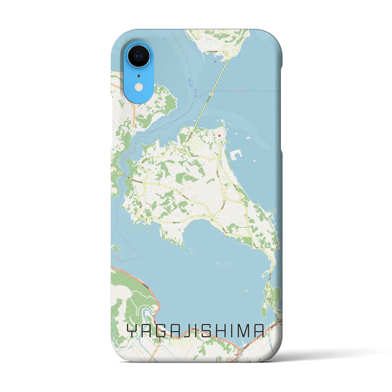 【屋我地島(沖縄県)】地図柄iPhoneケース(バックカバータイプ)