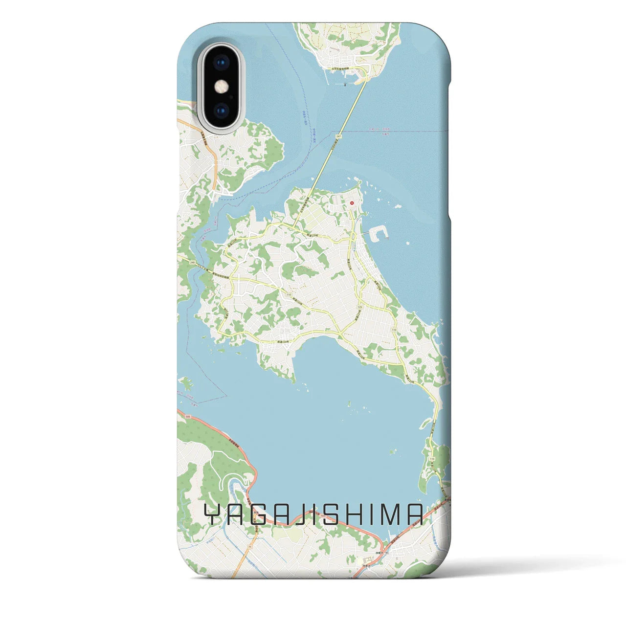 【屋我地島(沖縄県)】地図柄iPhoneケース(バックカバータイプ)