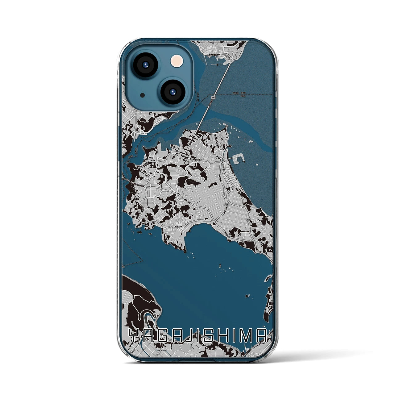 【屋我地島(沖縄県)】地図柄iPhoneケース(クリアタイプ)
