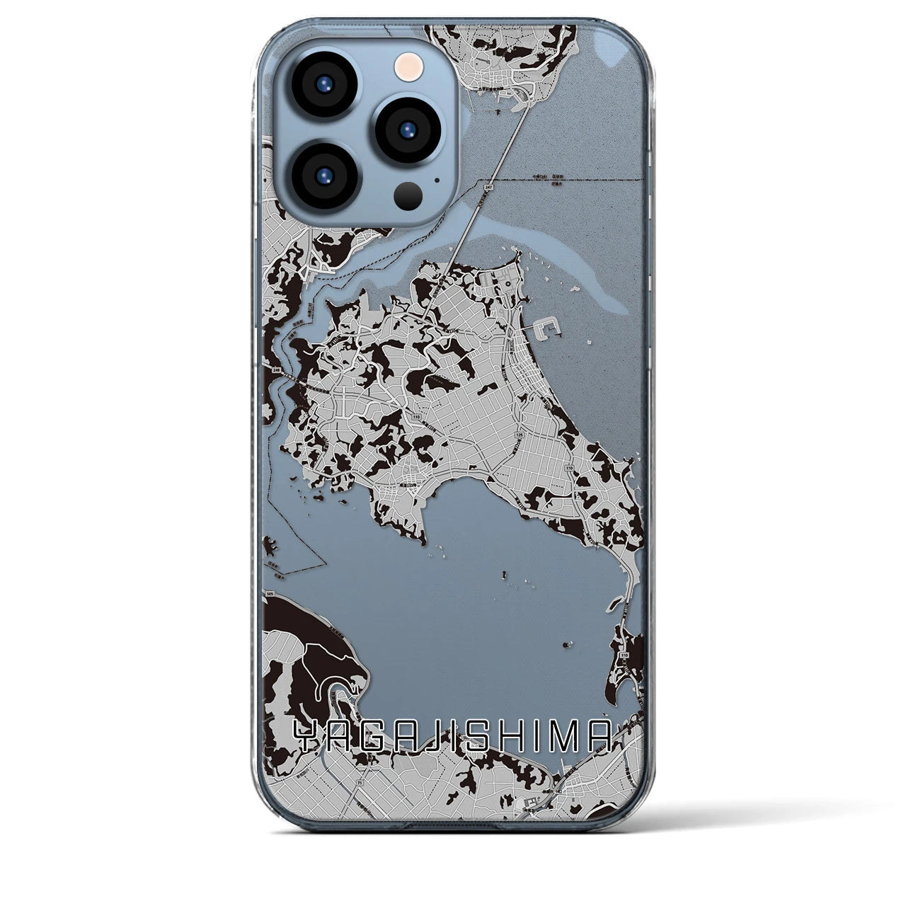 【屋我地島(沖縄県)】地図柄iPhoneケース(クリアタイプ)