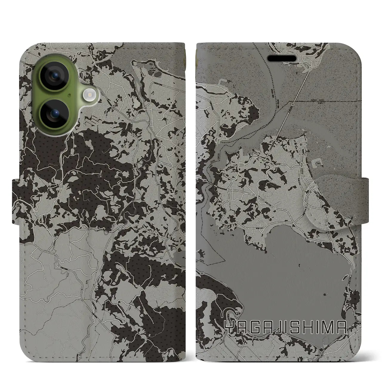 【屋我地島(沖縄県)】地図柄iPhoneケース(手帳タイプ)