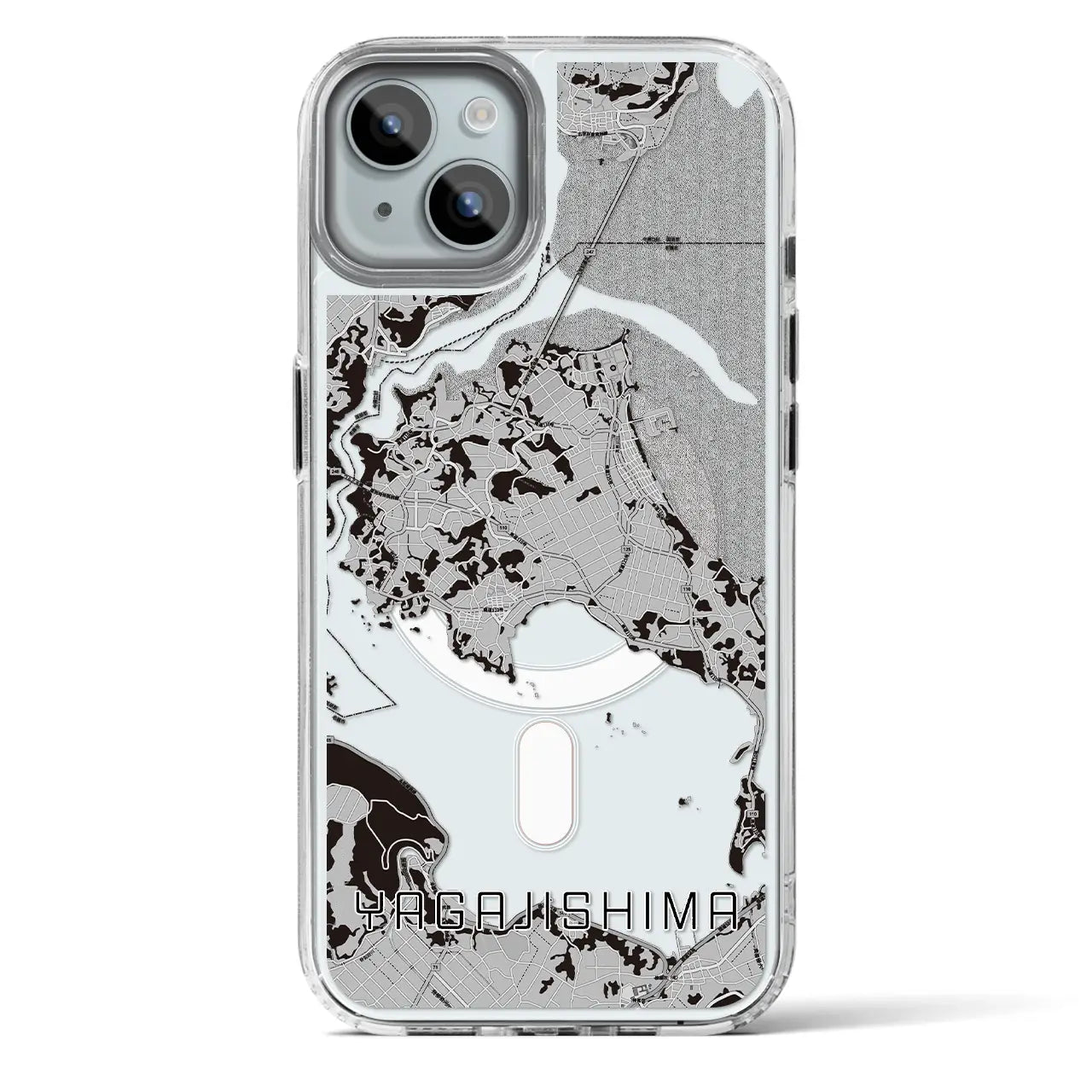 【屋我地島(沖縄県)】地図柄iPhoneケース(MagSafeタイプ)