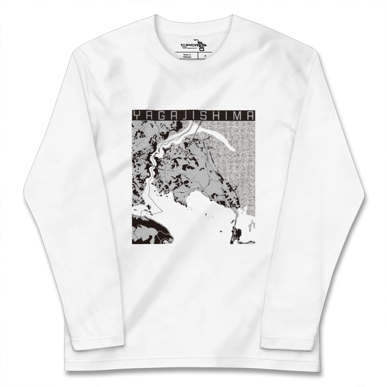 【屋我地島(沖縄県)】地図柄ロングスリーブTシャツ