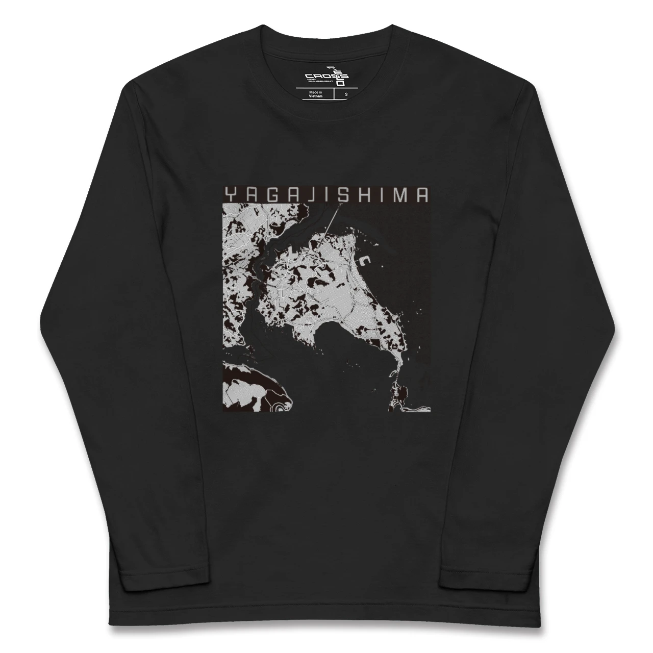 【屋我地島(沖縄県)】地図柄ロングスリーブTシャツ