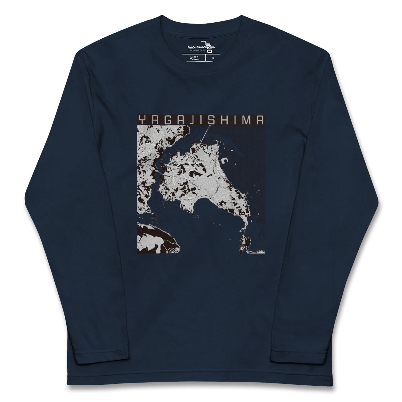 【屋我地島(沖縄県)】地図柄ロングスリーブTシャツ