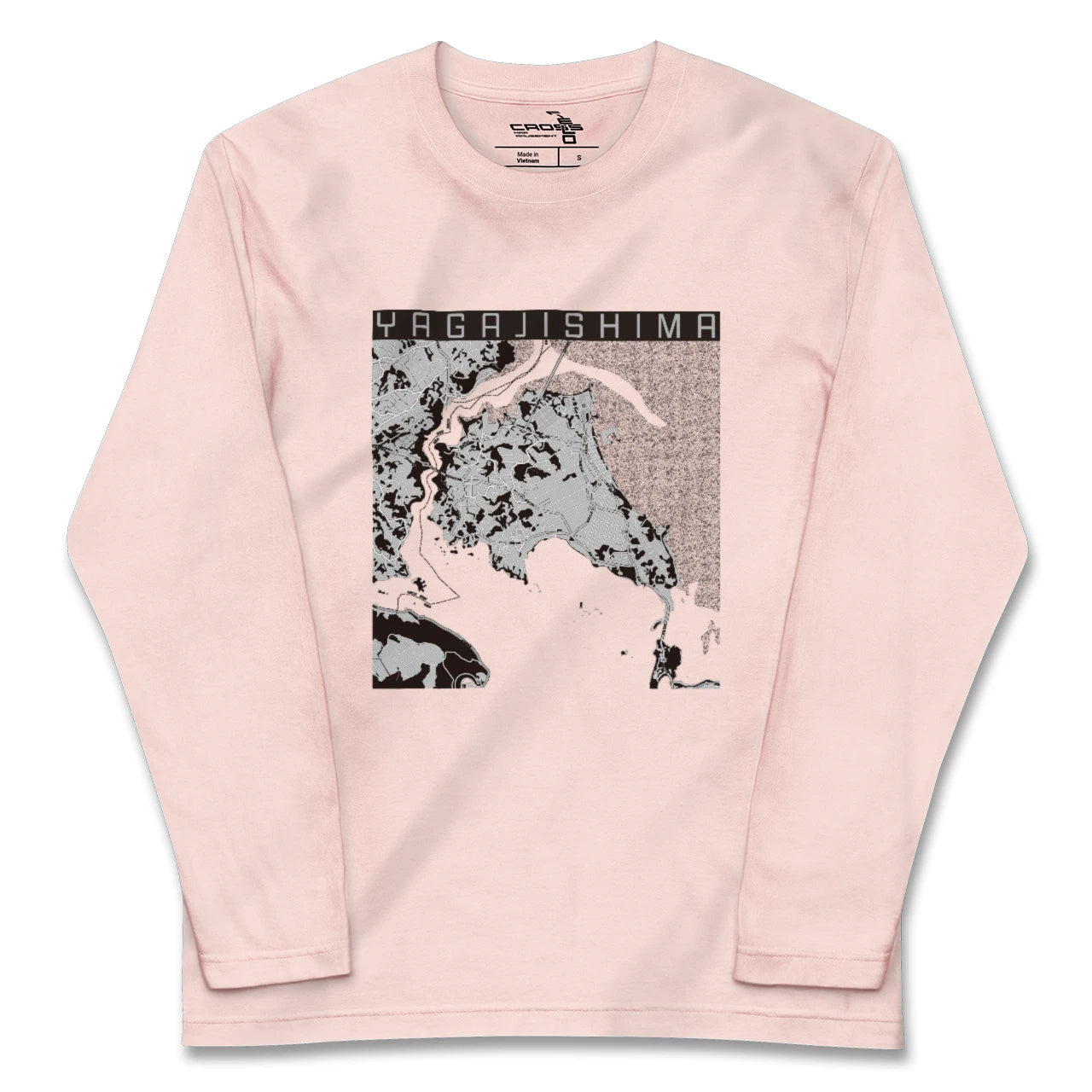 【屋我地島(沖縄県)】地図柄ロングスリーブTシャツ