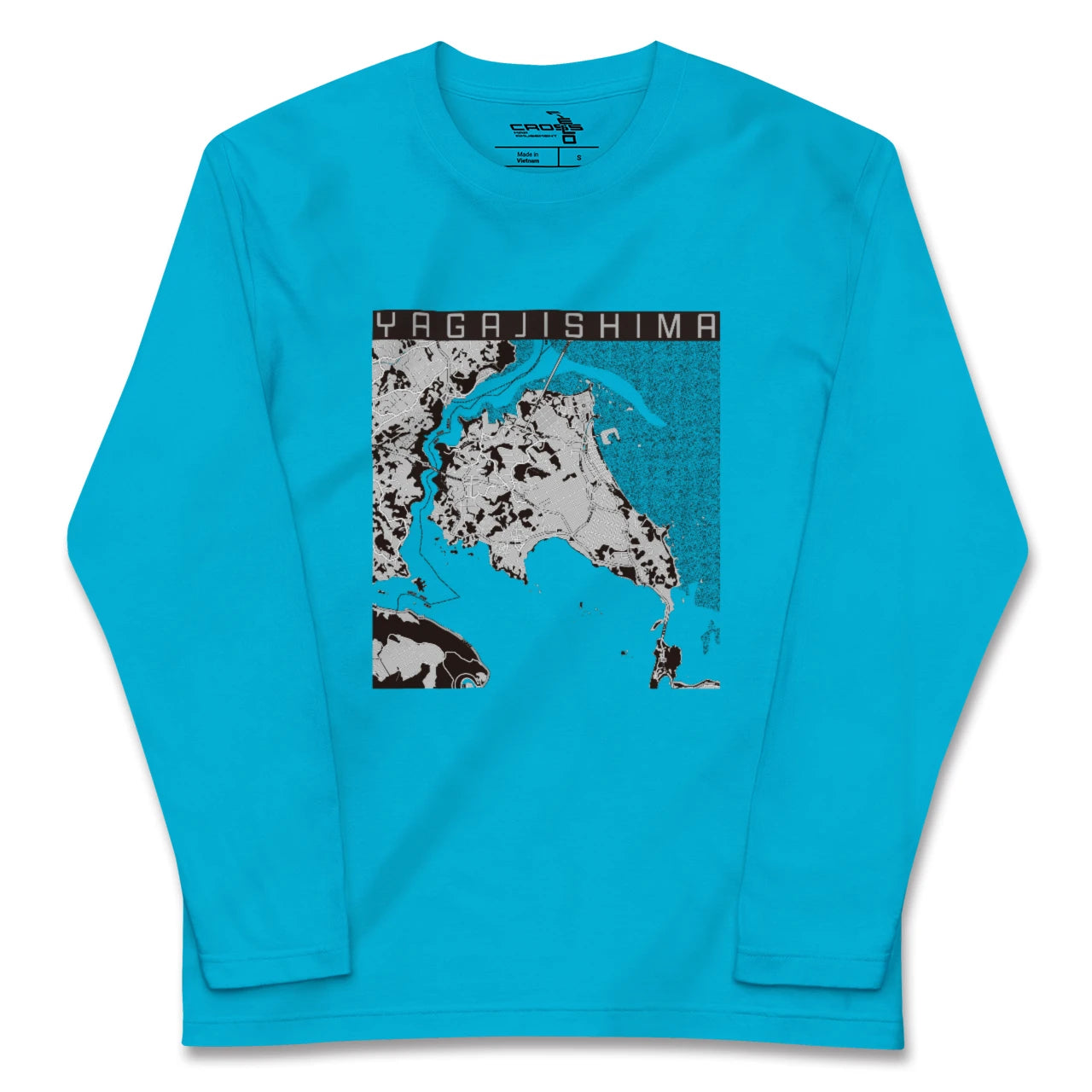 【屋我地島(沖縄県)】地図柄ロングスリーブTシャツ