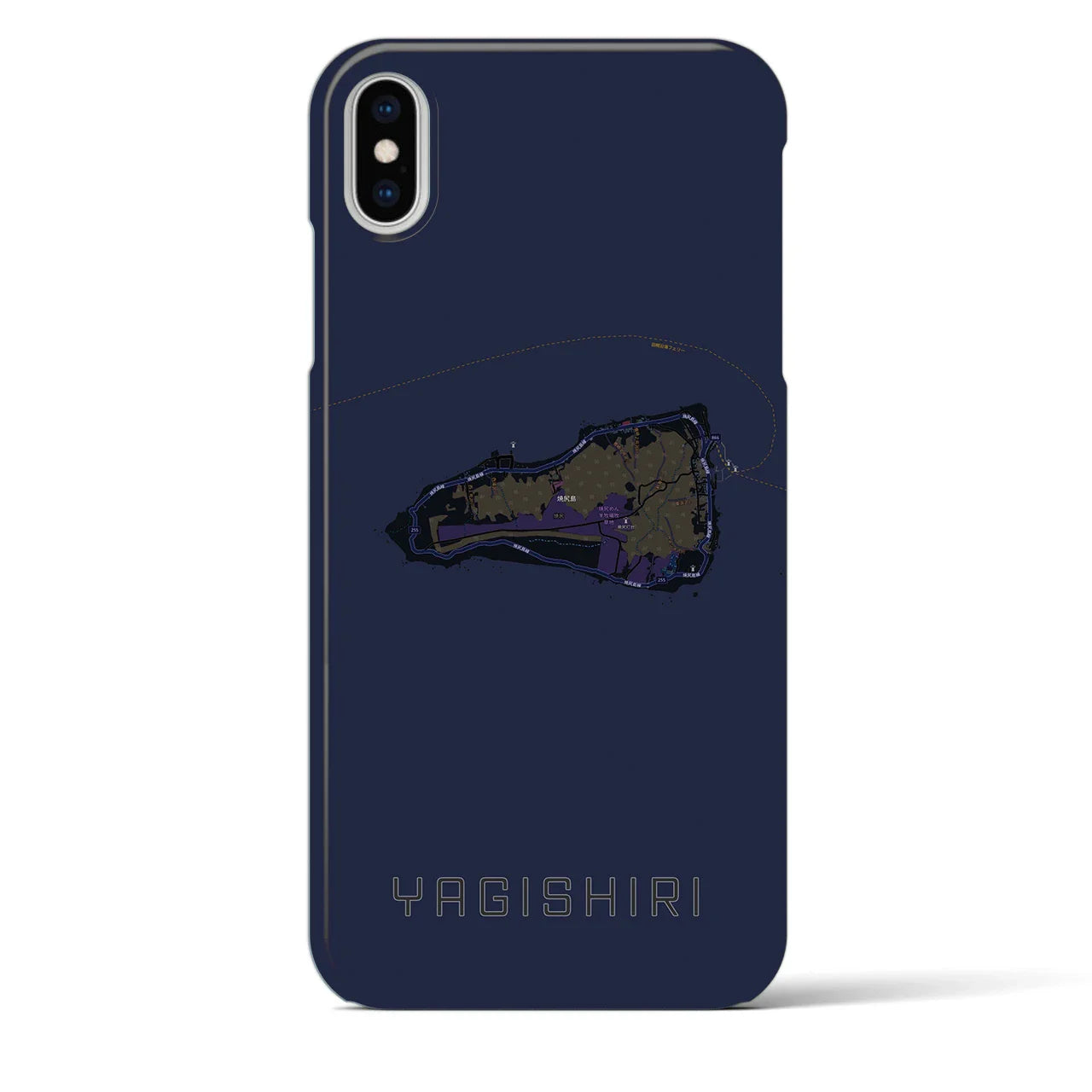 【焼尻(北海道)】地図柄iPhoneケース(バックカバータイプ)
