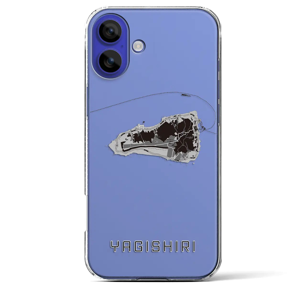 【焼尻(北海道)】地図柄iPhoneケース(クリアタイプ)モノトーン・iPhone 16 Pro Max 用