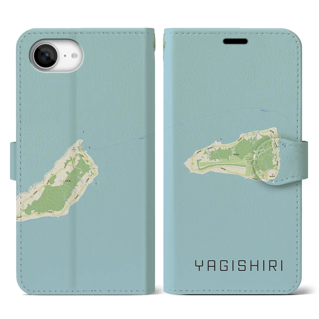 【焼尻(北海道)】地図柄iPhoneケース(手帳タイプ)