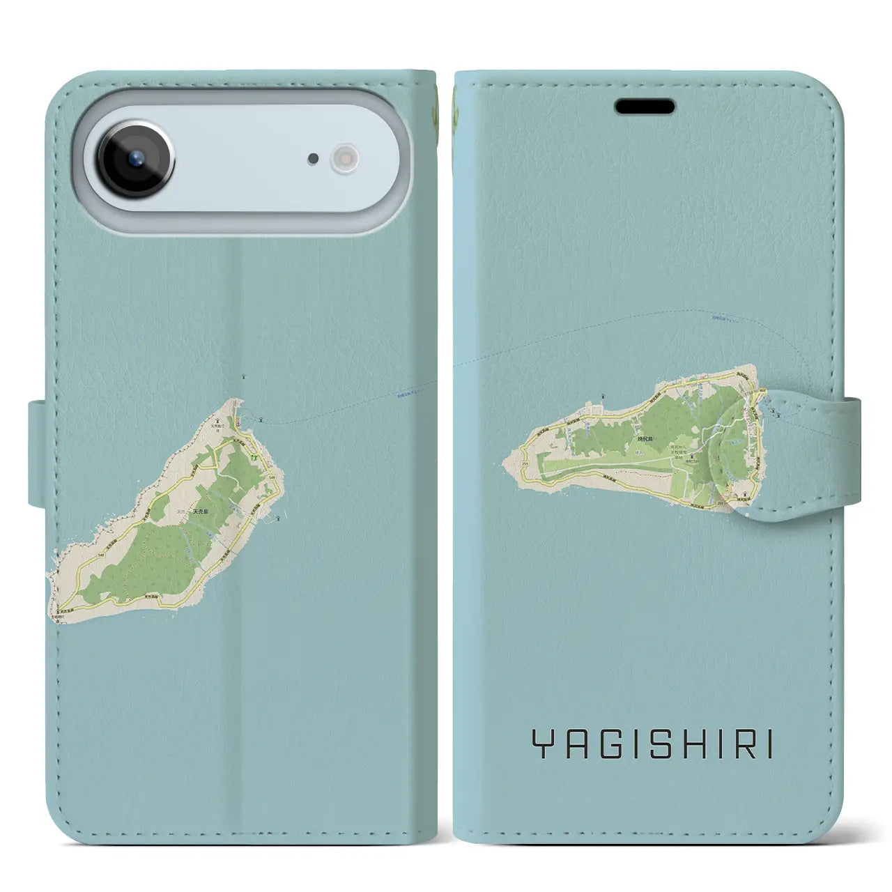 【焼尻(北海道)】地図柄iPhoneケース(手帳タイプ)