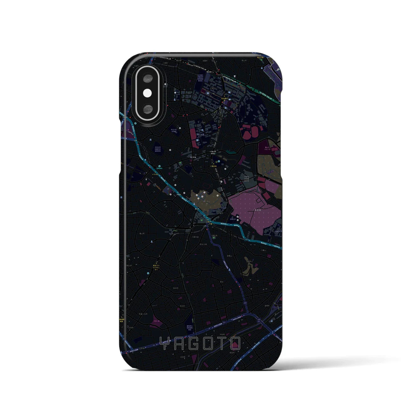 【八事(愛知県)】地図柄iPhoneケース(バックカバータイプ)
